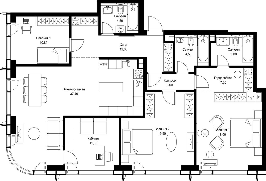 4-BD Apartment Sale, 132.9 sq. m. at City Bay, Volokolamskoye Highway, 95с3, Moscow, Russia #1 4-BD Apartment Sale, 132.9 sq. m. at City Bay, Volokolamskoye Highway, 95с3, Moscow, Russia #1