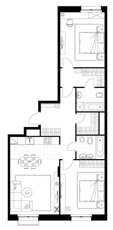 2-BD Apartment Sale, 80.6 sq. m. at Rezidentsii Skolkovo, Kashtanovaya ulitsa, 1, rabochiy posyolok Zarechye, Odintsovskiy City District, Moscow Region, Russia #1