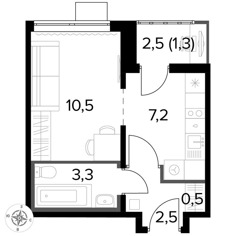 Apartment Sale, 25.2 sq. m. at Pervyi Lermontovskiy, zhiloy kompleks 1-y Lermontovskiy, Lyubertsy, Moscow Region, Russia #1 Apartment Sale, 25.2 sq. m. at Pervyi Lermontovskiy, zhiloy kompleks 1-y Lermontovskiy, Lyubertsy, Moscow Region, Russia #1