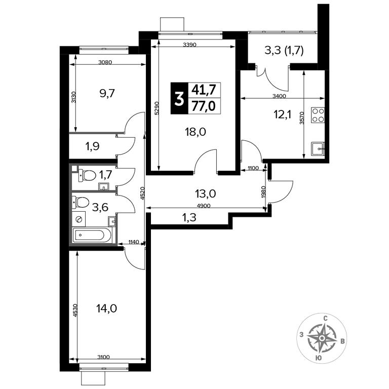 3-BD Apartment Sale, 76.9平方米 at Pervyi Lermontovskiy, zhiloy kompleks 1-y Lermontovskiy, Lyubertsy, Moscow Region, Russia #2 3-BD Apartment Sale, 76.9平方米 at Pervyi Lermontovskiy, zhiloy kompleks 1-y Lermontovskiy, Lyubertsy, Moscow Region, Russia #2