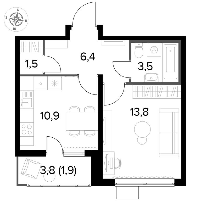 1-BD Apartment Sale, 38 sq. m. at Pervyi Lermontovskiy, zhiloy kompleks 1-y Lermontovskiy, Lyubertsy, Moscow Region, Russia #1 1-BD Apartment Sale, 38 sq. m. at Pervyi Lermontovskiy, zhiloy kompleks 1-y Lermontovskiy, Lyubertsy, Moscow Region, Russia #1
