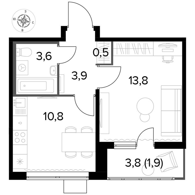 1-BD Apartment Sale, 34.3 sq. m. at Pervyi Lermontovskiy, zhiloy kompleks 1-y Lermontovskiy, Lyubertsy, Moscow Region, Russia #1 1-BD Apartment Sale, 34.3 sq. m. at Pervyi Lermontovskiy, zhiloy kompleks 1-y Lermontovskiy, Lyubertsy, Moscow Region, Russia #1