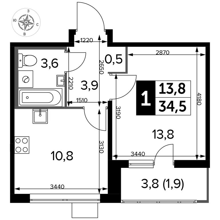 1-BD Apartment Sale, 34.3 sq. m. at Pervyi Lermontovskiy, zhiloy kompleks 1-y Lermontovskiy, Lyubertsy, Moscow Region, Russia #2 1-BD Apartment Sale, 34.3 sq. m. at Pervyi Lermontovskiy, zhiloy kompleks 1-y Lermontovskiy, Lyubertsy, Moscow Region, Russia #2