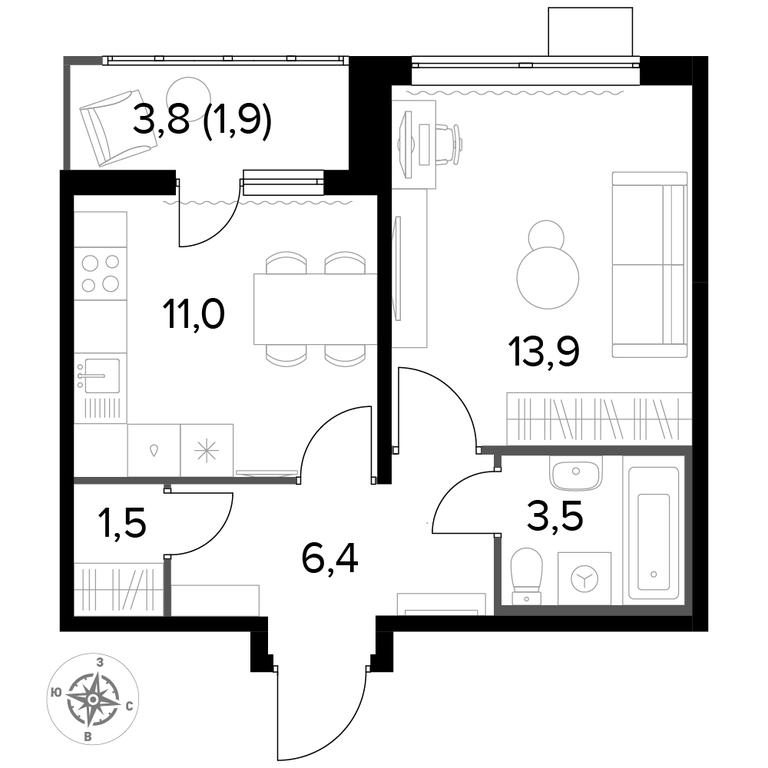 1-BD Apartment Sale, 38.2 sq. m. at Pervyi Lermontovskiy, zhiloy kompleks 1-y Lermontovskiy, Lyubertsy, Moscow Region, Russia #1 1-BD Apartment Sale, 38.2 sq. m. at Pervyi Lermontovskiy, zhiloy kompleks 1-y Lermontovskiy, Lyubertsy, Moscow Region, Russia #1