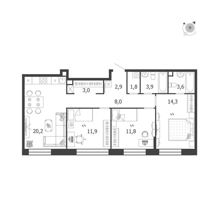 3-BD Apartment Sale, 81.4 sq. m. at Shagal, Автозаводская улица, 23, Москва, Россия #1 3-BD Apartment Sale, 81.4 sq. m. at Shagal, Автозаводская улица, 23, Москва, Россия #1