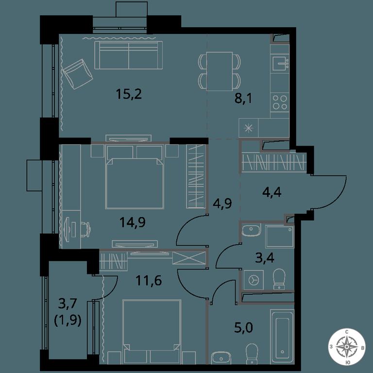 3-BD Apartment Sale, 69.4 sq. m. at 1-y Salarevskiy, Kiyevskoye Highway, Moskovskiy Settlement, Moscow, Russia #1 3-BD Apartment Sale, 69.4 sq. m. at 1-y Salarevskiy, Kiyevskoye Highway, Moskovskiy Settlement, Moscow, Russia #1