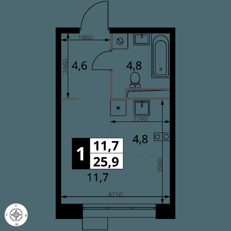 Apartment Sale, 25.9 sq. m. at 1-y Salarevskiy, Kiyevskoye Highway, Moskovskiy Settlement, Moscow, Russia #2