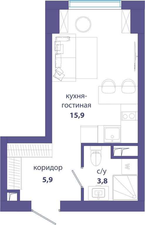 Apartment Sale, 25.6 sq. m. at Sobytie, Lobachevskogo Street, 124к3, Moscow, Russia #1 Apartment Sale, 25.6 sq. m. at Sobytie, Lobachevskogo Street, 124к3, Moscow, Russia #1