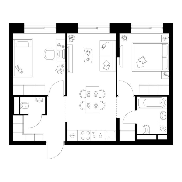 2-BD Apartment Sale, 49.5 sq. m. at Altufevskoe 53, Алтуфьевское шоссе, 53с11, Москва, Россия #1 2-BD Apartment Sale, 49.5 sq. m. at Altufevskoe 53, Алтуфьевское шоссе, 53с11, Москва, Россия #1