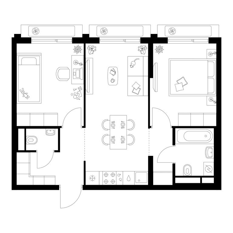 2-BD Apartment Sale, 50.8 sq. m. at Altufevskoe 53, Алтуфьевское шоссе, 53с11, Москва, Россия #1 2-BD Apartment Sale, 50.8 sq. m. at Altufevskoe 53, Алтуфьевское шоссе, 53с11, Москва, Россия #1