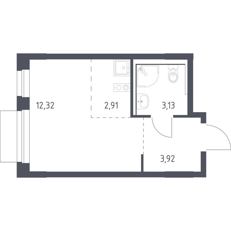 Apartment Sale, 22.28 sq. m. at Novoe Vnukovo, kvartal № 38, Kokoshkino Settlement, Moscow, Russia #1
