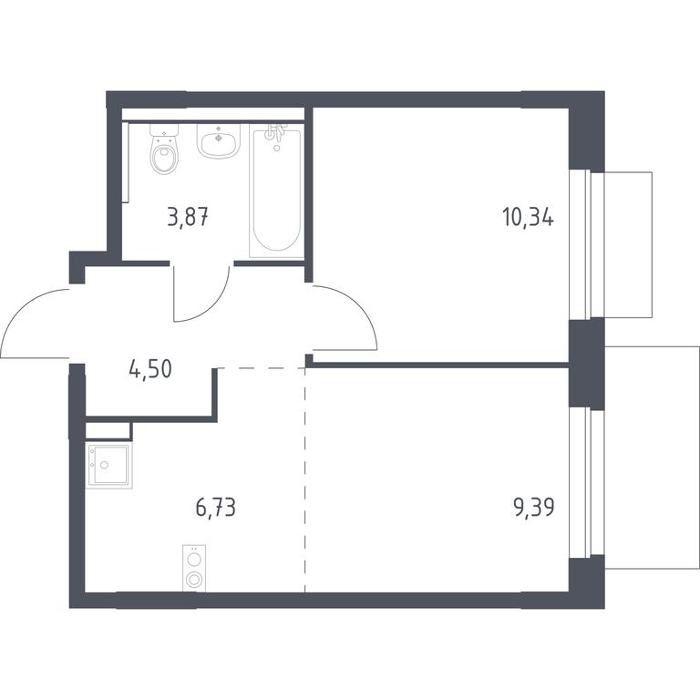 Apartment Sale, 34.83 sq. m. at Novoe Vnukovo, kvartal № 38, Kokoshkino Settlement, Moscow, Russia #1