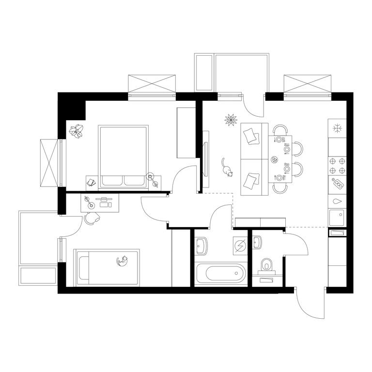 2-BD Apartment Sale, 50.8 sq. m. at Tomilinskiy Bulvar, Novaya Street, 1, Kotelniki, Moscow Region, Russia #1