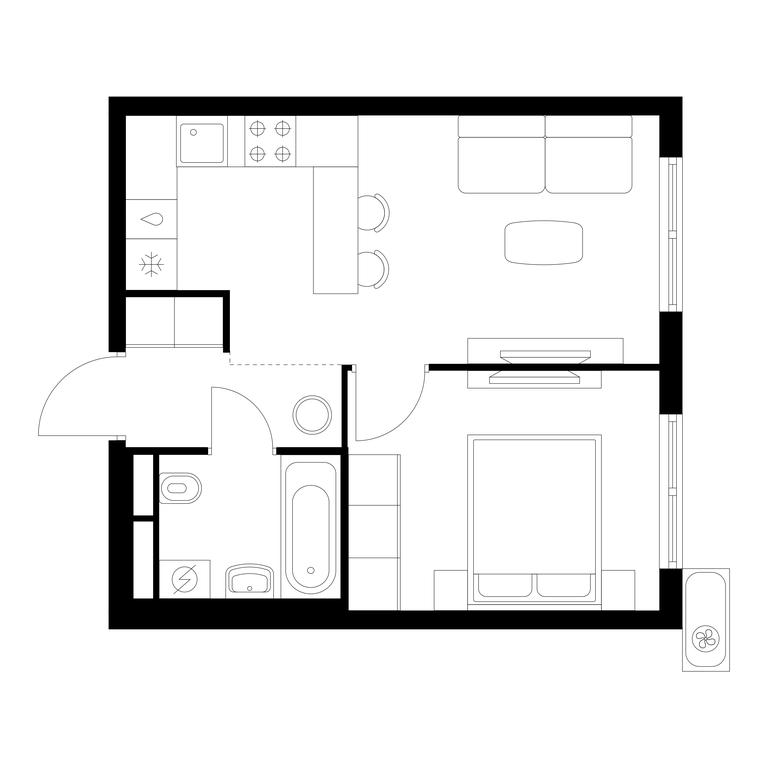 1-BD Apartment Sale, 34.2平方米 at Yauza Park, ulitsa Kolontsova, 4, Mytischi, Moscow Region, Russia #1 1-BD Apartment Sale, 34.2平方米 at Yauza Park, ulitsa Kolontsova, 4, Mytischi, Moscow Region, Russia #1