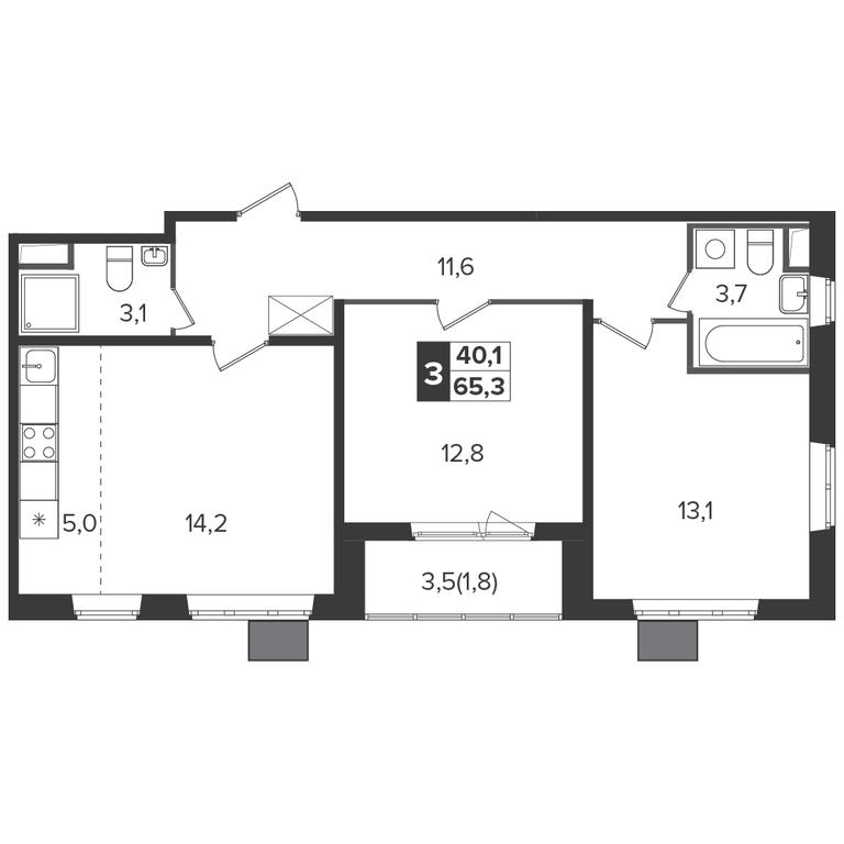 3-BD Apartment Sale, 64.6 sq. m. at Yzhnaya Bitsa, Yuzhnaya Bitsa Residential Complex, posyolok Bittsa, Leninskiy City District, Moscow Region, Russia #1 3-BD Apartment Sale, 64.6 sq. m. at Yzhnaya Bitsa, Yuzhnaya Bitsa Residential Complex, posyolok Bittsa, Leninskiy City District, Moscow Region, Russia #1