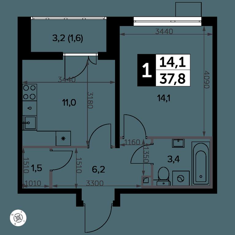 1-BD Apartment Sale, 38.4 sq. m. at Yzhnaya Bitsa, Yuzhnaya Bitsa Residential Complex, posyolok Bittsa, Leninskiy City District, Moscow Region, Russia #2 1-BD Apartment Sale, 38.4 sq. m. at Yzhnaya Bitsa, Yuzhnaya Bitsa Residential Complex, posyolok Bittsa, Leninskiy City District, Moscow Region, Russia #2