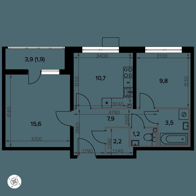 2-BD Apartment Sale, 53.8 sq. m. at Yzhnaya Bitsa, Yuzhnaya Bitsa Residential Complex, posyolok Bittsa, Leninskiy City District, Moscow Region, Russia #2 2-BD Apartment Sale, 53.8 sq. m. at Yzhnaya Bitsa, Yuzhnaya Bitsa Residential Complex, posyolok Bittsa, Leninskiy City District, Moscow Region, Russia #2