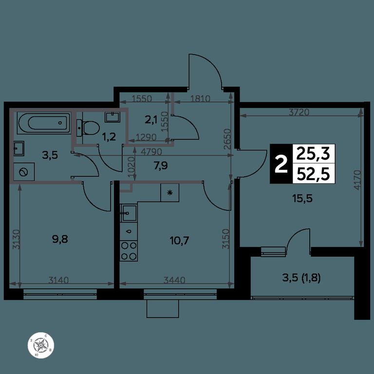 2-BD Apartment Sale, 53.6 sq. m. at Yzhnaya Bitsa, Yuzhnaya Bitsa Residential Complex, posyolok Bittsa, Leninskiy City District, Moscow Region, Russia #2 2-BD Apartment Sale, 53.6 sq. m. at Yzhnaya Bitsa, Yuzhnaya Bitsa Residential Complex, posyolok Bittsa, Leninskiy City District, Moscow Region, Russia #2