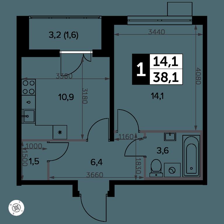 1-BD Apartment Sale, 38.6 sq. m. at Yzhnaya Bitsa, Yuzhnaya Bitsa Residential Complex, posyolok Bittsa, Leninskiy City District, Moscow Region, Russia #2 1-BD Apartment Sale, 38.6 sq. m. at Yzhnaya Bitsa, Yuzhnaya Bitsa Residential Complex, posyolok Bittsa, Leninskiy City District, Moscow Region, Russia #2