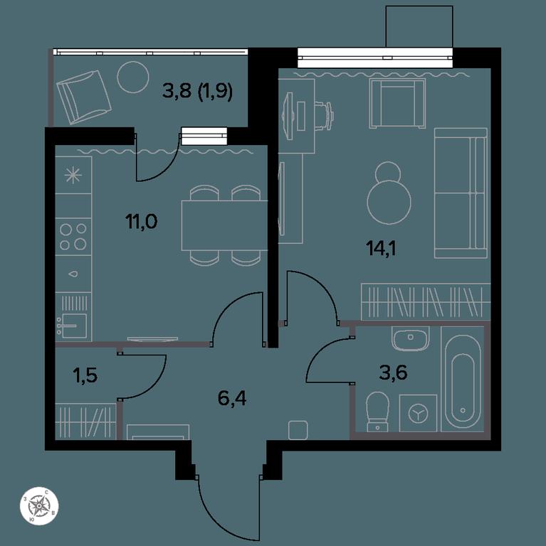1-BD Apartment Sale, 38.8 sq. m. at Yzhnaya Bitsa, Yuzhnaya Bitsa Residential Complex, posyolok Bittsa, Leninskiy City District, Moscow Region, Russia #1 1-BD Apartment Sale, 38.8 sq. m. at Yzhnaya Bitsa, Yuzhnaya Bitsa Residential Complex, posyolok Bittsa, Leninskiy City District, Moscow Region, Russia #1