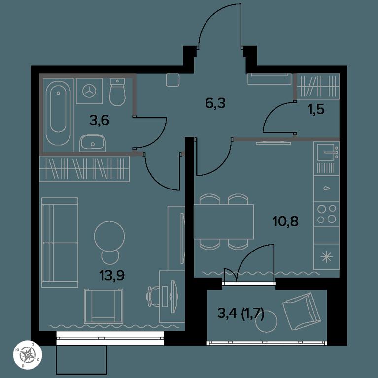 1-BD Apartment Sale, 38.3 sq. m. at Yzhnaya Bitsa, Yuzhnaya Bitsa Residential Complex, posyolok Bittsa, Leninskiy City District, Moscow Region, Russia #1 1-BD Apartment Sale, 38.3 sq. m. at Yzhnaya Bitsa, Yuzhnaya Bitsa Residential Complex, posyolok Bittsa, Leninskiy City District, Moscow Region, Russia #1