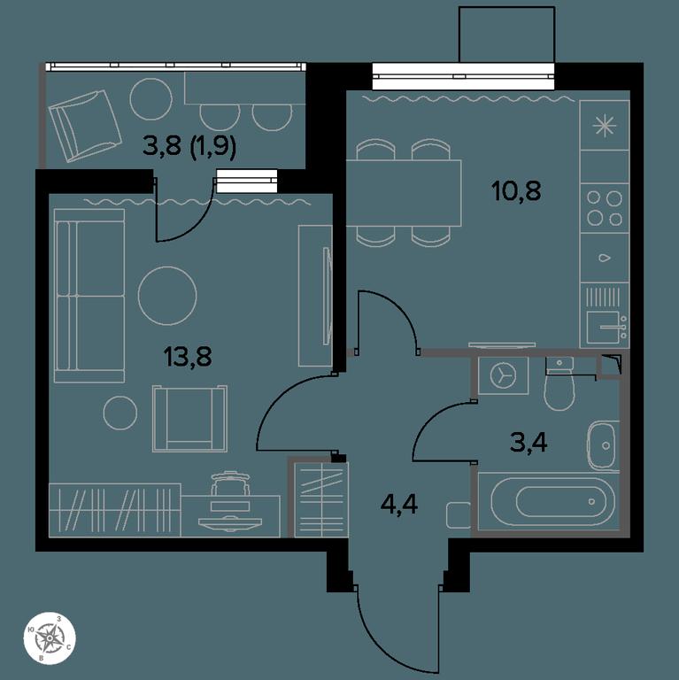 1-BD Apartment Sale, 34.7 sq. m. at Yzhnaya Bitsa, Yuzhnaya Bitsa Residential Complex, posyolok Bittsa, Leninskiy City District, Moscow Region, Russia #1 1-BD Apartment Sale, 34.7 sq. m. at Yzhnaya Bitsa, Yuzhnaya Bitsa Residential Complex, posyolok Bittsa, Leninskiy City District, Moscow Region, Russia #1