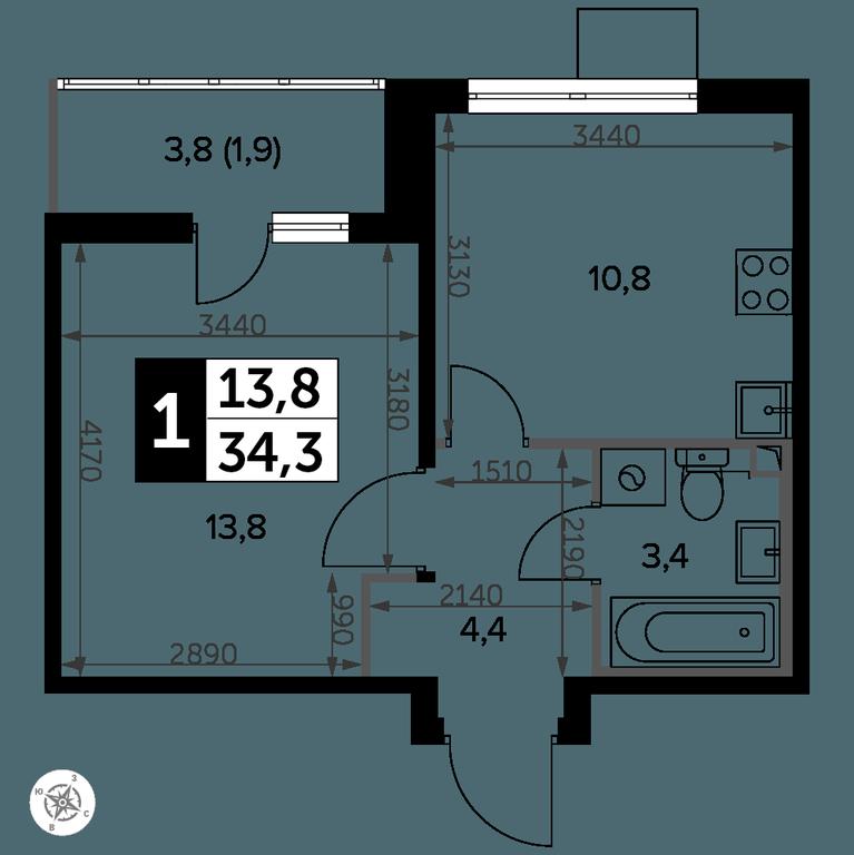 1-BD Apartment Sale, 34.7 sq. m. at Yzhnaya Bitsa, Yuzhnaya Bitsa Residential Complex, posyolok Bittsa, Leninskiy City District, Moscow Region, Russia #2 1-BD Apartment Sale, 34.7 sq. m. at Yzhnaya Bitsa, Yuzhnaya Bitsa Residential Complex, posyolok Bittsa, Leninskiy City District, Moscow Region, Russia #2