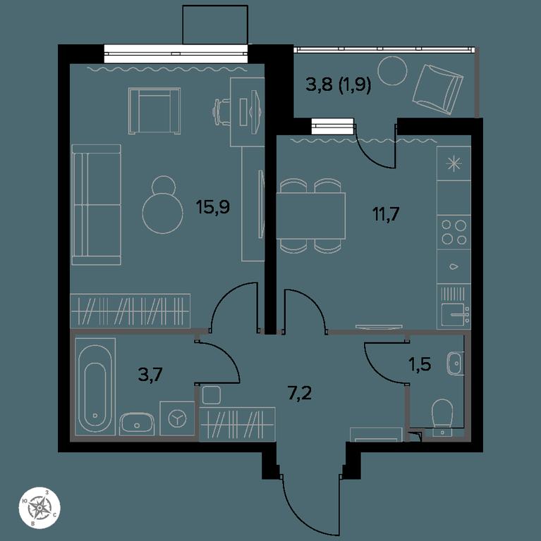 1-BD Apartment Sale, 42.9 sq. m. at Yzhnaya Bitsa, Yuzhnaya Bitsa Residential Complex, posyolok Bittsa, Leninskiy City District, Moscow Region, Russia #1 1-BD Apartment Sale, 42.9 sq. m. at Yzhnaya Bitsa, Yuzhnaya Bitsa Residential Complex, posyolok Bittsa, Leninskiy City District, Moscow Region, Russia #1