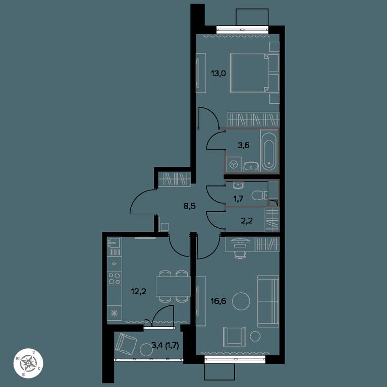 2-BD Apartment Sale, 60.3 sq. m. at Yzhnaya Bitsa, Yuzhnaya Bitsa Residential Complex, posyolok Bittsa, Leninskiy City District, Moscow Region, Russia #1 2-BD Apartment Sale, 60.3 sq. m. at Yzhnaya Bitsa, Yuzhnaya Bitsa Residential Complex, posyolok Bittsa, Leninskiy City District, Moscow Region, Russia #1