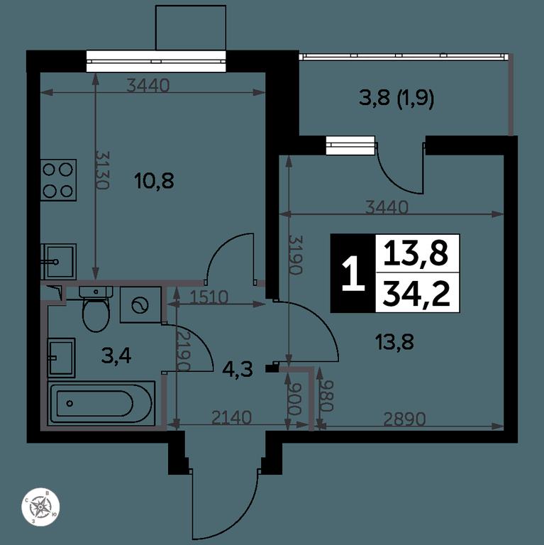 1-BD Apartment Sale, 34.7 sq. m. at Yzhnaya Bitsa, Yuzhnaya Bitsa Residential Complex, posyolok Bittsa, Leninskiy City District, Moscow Region, Russia #2 1-BD Apartment Sale, 34.7 sq. m. at Yzhnaya Bitsa, Yuzhnaya Bitsa Residential Complex, posyolok Bittsa, Leninskiy City District, Moscow Region, Russia #2