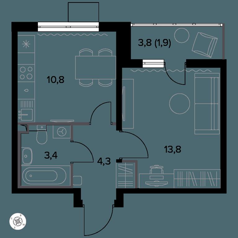 1-BD Apartment Sale, 34.7 sq. m. at Yzhnaya Bitsa, Yuzhnaya Bitsa Residential Complex, posyolok Bittsa, Leninskiy City District, Moscow Region, Russia #1 1-BD Apartment Sale, 34.7 sq. m. at Yzhnaya Bitsa, Yuzhnaya Bitsa Residential Complex, posyolok Bittsa, Leninskiy City District, Moscow Region, Russia #1