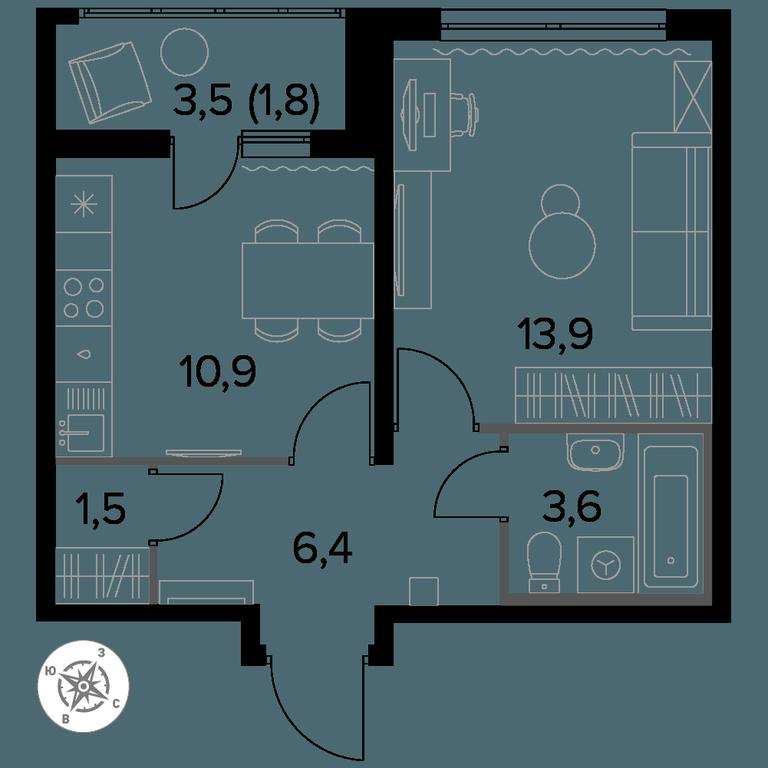 1-BD Apartment Sale, 38.2 sq. m. at Yzhnaya Bitsa, Yuzhnaya Bitsa Residential Complex, posyolok Bittsa, Leninskiy City District, Moscow Region, Russia #1 1-BD Apartment Sale, 38.2 sq. m. at Yzhnaya Bitsa, Yuzhnaya Bitsa Residential Complex, posyolok Bittsa, Leninskiy City District, Moscow Region, Russia #1