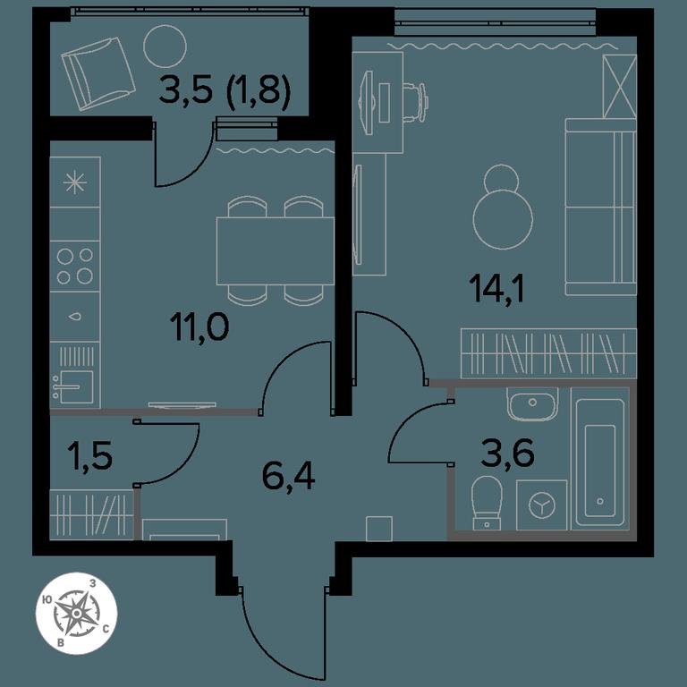 1-BD Apartment Sale, 38.7 sq. m. at Yzhnaya Bitsa, Yuzhnaya Bitsa Residential Complex, posyolok Bittsa, Leninskiy City District, Moscow Region, Russia #1 1-BD Apartment Sale, 38.7 sq. m. at Yzhnaya Bitsa, Yuzhnaya Bitsa Residential Complex, posyolok Bittsa, Leninskiy City District, Moscow Region, Russia #1