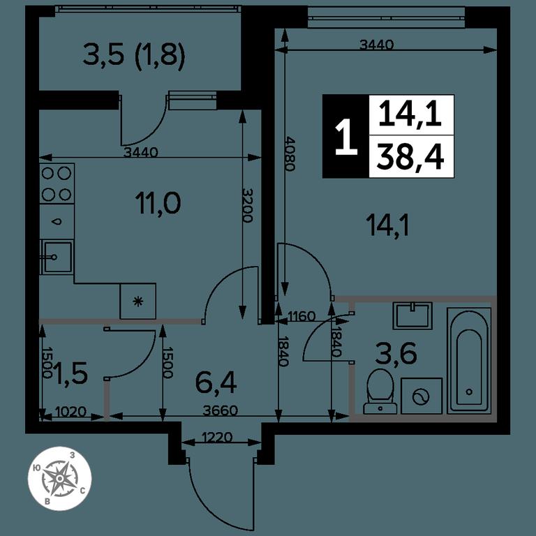 1-BD Apartment Sale, 38.7 sq. m. at Yzhnaya Bitsa, Yuzhnaya Bitsa Residential Complex, posyolok Bittsa, Leninskiy City District, Moscow Region, Russia #2 1-BD Apartment Sale, 38.7 sq. m. at Yzhnaya Bitsa, Yuzhnaya Bitsa Residential Complex, posyolok Bittsa, Leninskiy City District, Moscow Region, Russia #2