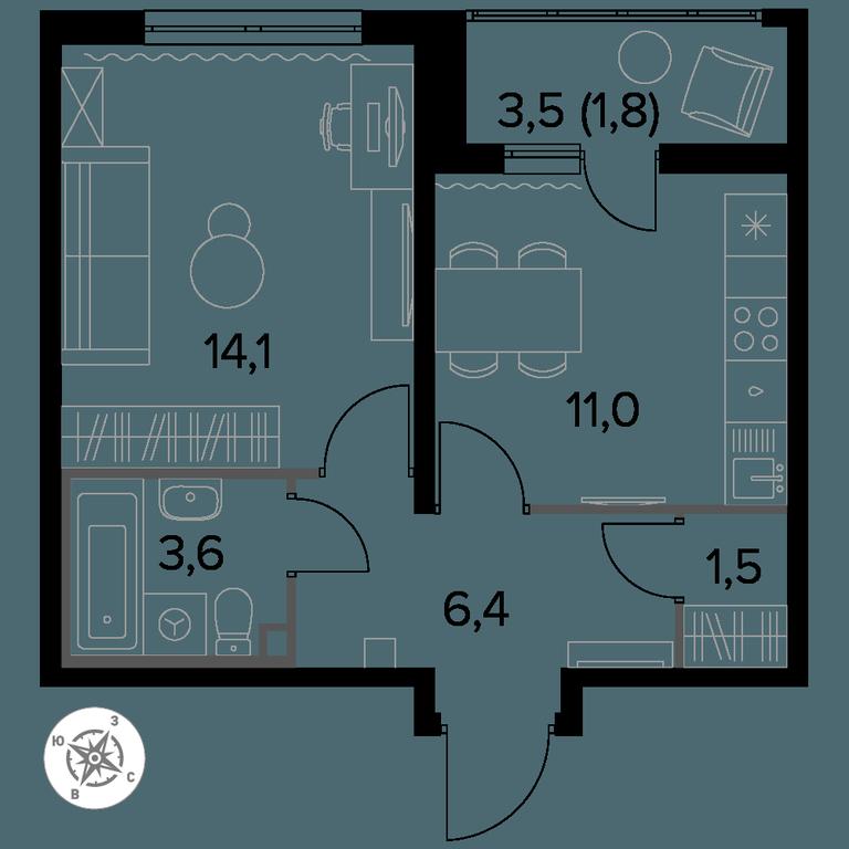 1-BD Apartment Sale, 38.6 sq. m. at Yzhnaya Bitsa, Yuzhnaya Bitsa Residential Complex, posyolok Bittsa, Leninskiy City District, Moscow Region, Russia #1 1-BD Apartment Sale, 38.6 sq. m. at Yzhnaya Bitsa, Yuzhnaya Bitsa Residential Complex, posyolok Bittsa, Leninskiy City District, Moscow Region, Russia #1