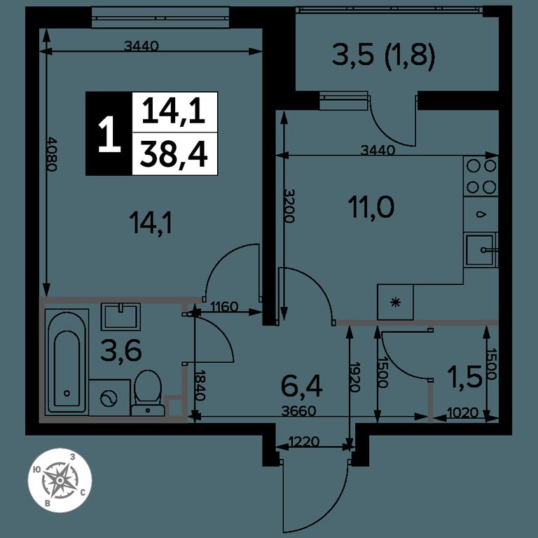 1-BD Apartment Sale, 38.6 sq. m. at Yzhnaya Bitsa, Yuzhnaya Bitsa Residential Complex, posyolok Bittsa, Leninskiy City District, Moscow Region, Russia #2 1-BD Apartment Sale, 38.6 sq. m. at Yzhnaya Bitsa, Yuzhnaya Bitsa Residential Complex, posyolok Bittsa, Leninskiy City District, Moscow Region, Russia #2