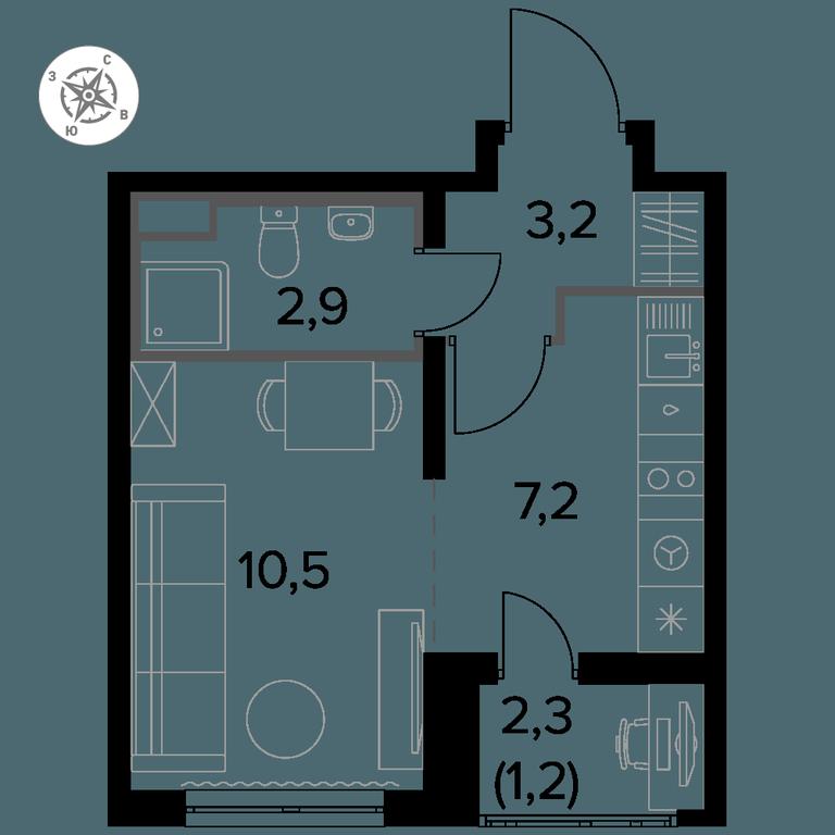 Apartment Sale, 25.3平方米 at Yzhnaya Bitsa, Yuzhnaya Bitsa Residential Complex, posyolok Bittsa, Leninskiy City District, Moscow Region, Russia #1 Apartment Sale, 25.3平方米 at Yzhnaya Bitsa, Yuzhnaya Bitsa Residential Complex, posyolok Bittsa, Leninskiy City District, Moscow Region, Russia #1
