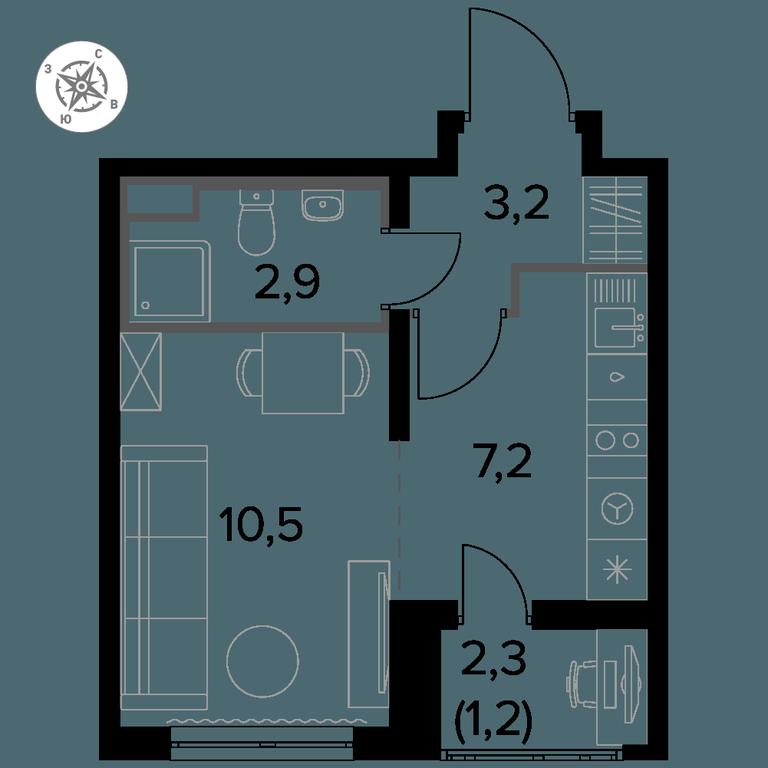 Apartment Sale, 25.3 sq. m. at Yzhnaya Bitsa, Yuzhnaya Bitsa Residential Complex, posyolok Bittsa, Leninskiy City District, Moscow Region, Russia #1 Apartment Sale, 25.3 sq. m. at Yzhnaya Bitsa, Yuzhnaya Bitsa Residential Complex, posyolok Bittsa, Leninskiy City District, Moscow Region, Russia #1