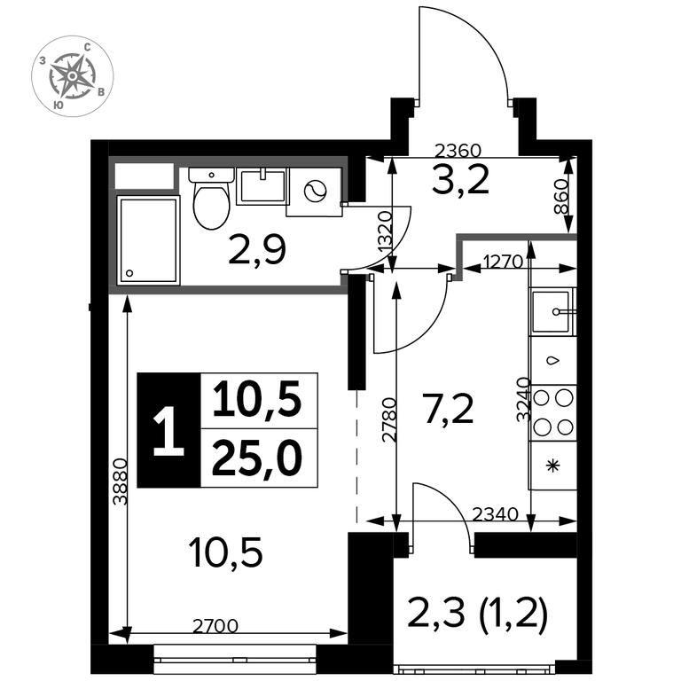 Apartment Sale, 25.3 sq. m. at Yzhnaya Bitsa, Yuzhnaya Bitsa Residential Complex, posyolok Bittsa, Leninskiy City District, Moscow Region, Russia #2 Apartment Sale, 25.3 sq. m. at Yzhnaya Bitsa, Yuzhnaya Bitsa Residential Complex, posyolok Bittsa, Leninskiy City District, Moscow Region, Russia #2