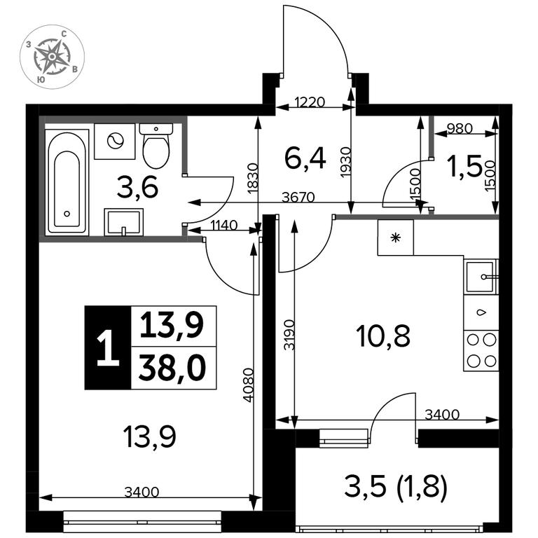 1-BD Apartment Sale, 38.4 sq. m. at Yzhnaya Bitsa, Yuzhnaya Bitsa Residential Complex, posyolok Bittsa, Leninskiy City District, Moscow Region, Russia #2 1-BD Apartment Sale, 38.4 sq. m. at Yzhnaya Bitsa, Yuzhnaya Bitsa Residential Complex, posyolok Bittsa, Leninskiy City District, Moscow Region, Russia #2
