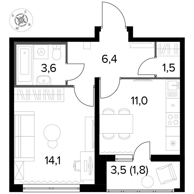 1-BD Apartment Sale, 38.7 sq. m. at Yzhnaya Bitsa, Yuzhnaya Bitsa Residential Complex, posyolok Bittsa, Leninskiy City District, Moscow Region, Russia #1 1-BD Apartment Sale, 38.7 sq. m. at Yzhnaya Bitsa, Yuzhnaya Bitsa Residential Complex, posyolok Bittsa, Leninskiy City District, Moscow Region, Russia #1