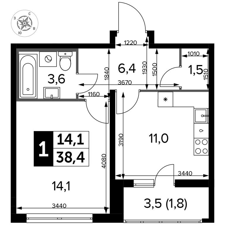 1-BD Apartment Sale, 38.7 sq. m. at Yzhnaya Bitsa, Yuzhnaya Bitsa Residential Complex, posyolok Bittsa, Leninskiy City District, Moscow Region, Russia #2 1-BD Apartment Sale, 38.7 sq. m. at Yzhnaya Bitsa, Yuzhnaya Bitsa Residential Complex, posyolok Bittsa, Leninskiy City District, Moscow Region, Russia #2