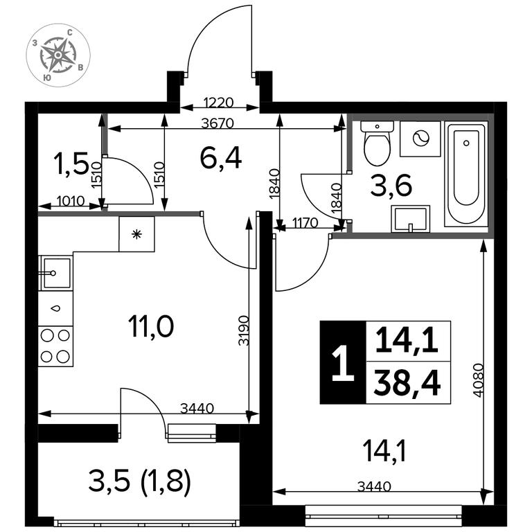 1-BD Apartment Sale, 38.5 sq. m. at Yzhnaya Bitsa, Yuzhnaya Bitsa Residential Complex, posyolok Bittsa, Leninskiy City District, Moscow Region, Russia #2 1-BD Apartment Sale, 38.5 sq. m. at Yzhnaya Bitsa, Yuzhnaya Bitsa Residential Complex, posyolok Bittsa, Leninskiy City District, Moscow Region, Russia #2