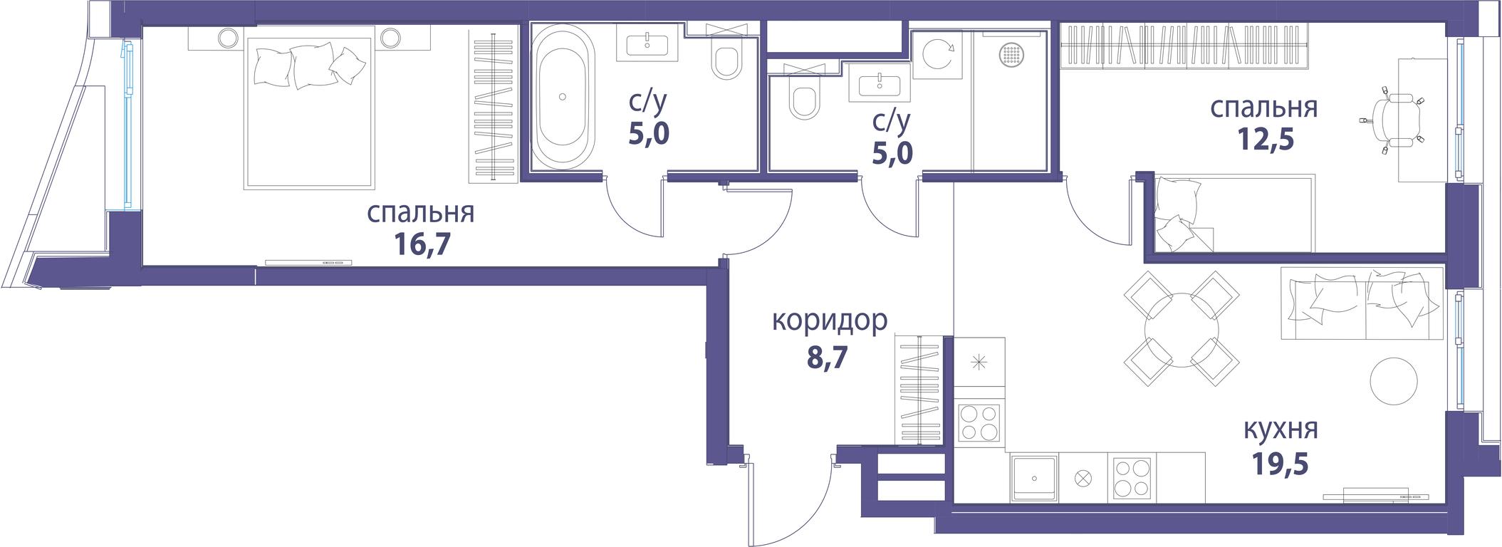 2-BD Apartment Sale, 67.4 sq. m. at Simvol, Nevelskogo Drive, 6к1, Moscow, Russia #1 2-BD Apartment Sale, 67.4 sq. m. at Simvol, Nevelskogo Drive, 6к1, Moscow, Russia #1