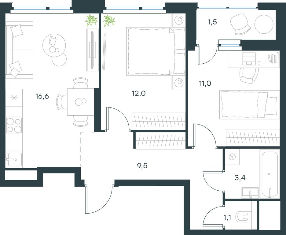 1-BD Apartment Sale, 55.1平方米 at Gorod V lesu, Gorod V Lesu Residential Complex, Village of Otradnoye, Krasnogorsk Urban District, Moscow Region, Russia #1 1-BD Apartment Sale, 55.1平方米 at Gorod V lesu, Gorod V Lesu Residential Complex, Village of Otradnoye, Krasnogorsk Urban District, Moscow Region, Russia #1