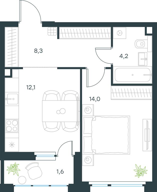 Apartment Sale, 40.2 sq. m. at Gorod V lesu, Gorod V Lesu Residential Complex, Village of Otradnoye, Krasnogorsk Urban District, Moscow Region, Russia #2