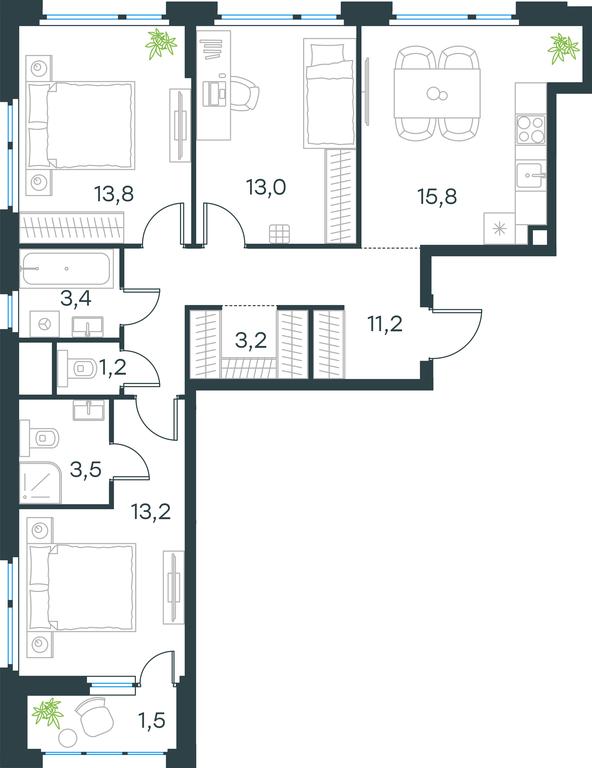 2-BD Apartment Sale, 79.8 sq. m. at Gorod V lesu, Gorod V Lesu Residential Complex, Village of Otradnoye, Krasnogorsk Urban District, Moscow Region, Russia #2 2-BD Apartment Sale, 79.8 sq. m. at Gorod V lesu, Gorod V Lesu Residential Complex, Village of Otradnoye, Krasnogorsk Urban District, Moscow Region, Russia #2