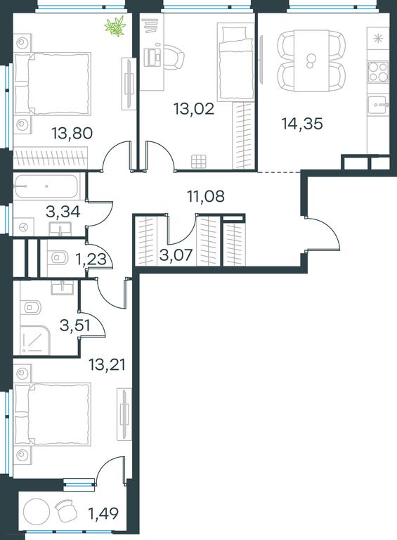 2-BD Apartment Sale, 79.8 sq. m. at Gorod V lesu, Gorod V Lesu Residential Complex, Village of Otradnoye, Krasnogorsk Urban District, Moscow Region, Russia #1 2-BD Apartment Sale, 79.8 sq. m. at Gorod V lesu, Gorod V Lesu Residential Complex, Village of Otradnoye, Krasnogorsk Urban District, Moscow Region, Russia #1