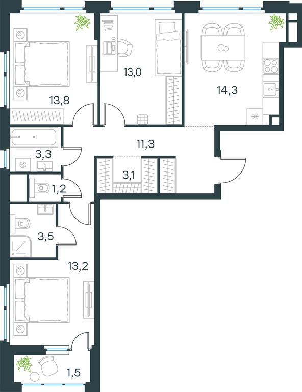 2-BD Apartment Sale, 78.2 sq. m. at Gorod V lesu, Gorod V Lesu Residential Complex, Village of Otradnoye, Krasnogorsk Urban District, Moscow Region, Russia #2 2-BD Apartment Sale, 78.2 sq. m. at Gorod V lesu, Gorod V Lesu Residential Complex, Village of Otradnoye, Krasnogorsk Urban District, Moscow Region, Russia #2