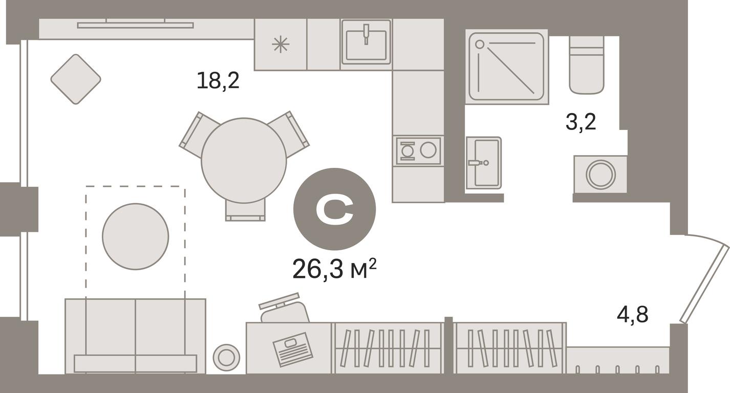 Apartment Sale, 26.3 sq. m. at Kvartal Gercena, zhiloy kompleks Kvartal Gertsena, Moscow, Russia #1 Apartment Sale, 26.3 sq. m. at Kvartal Gercena, zhiloy kompleks Kvartal Gertsena, Moscow, Russia #1